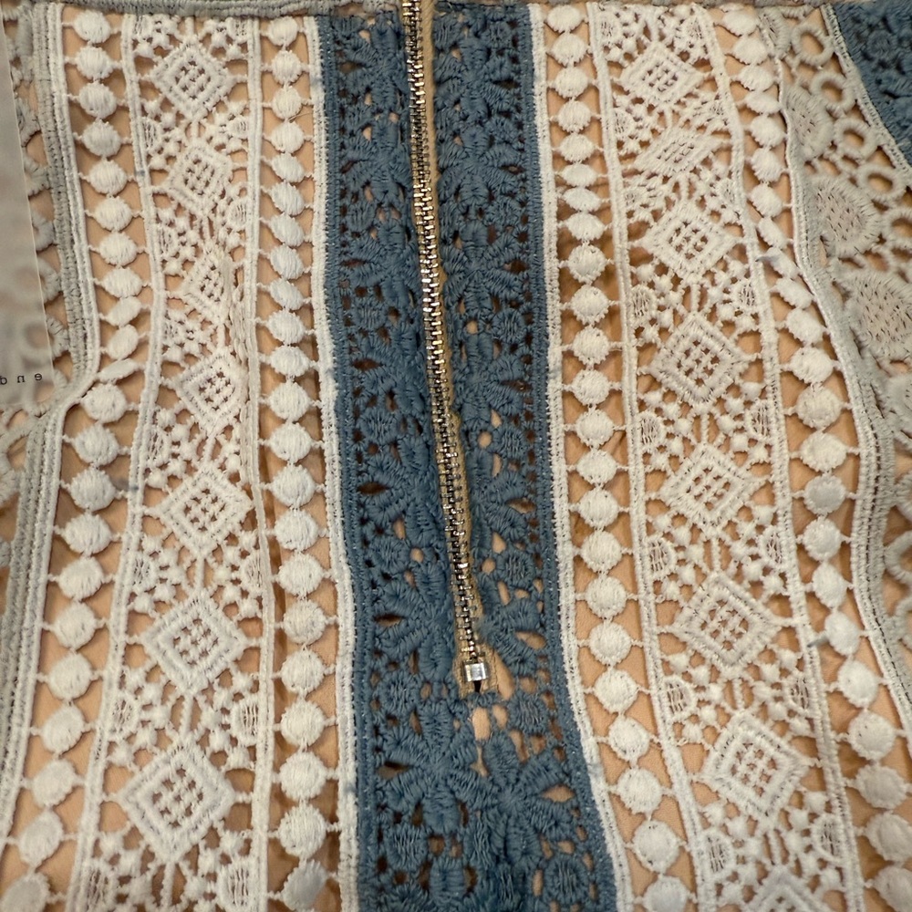 Endless Rose Blue and White Lace Pencil Skirt - Picture 6 of 8